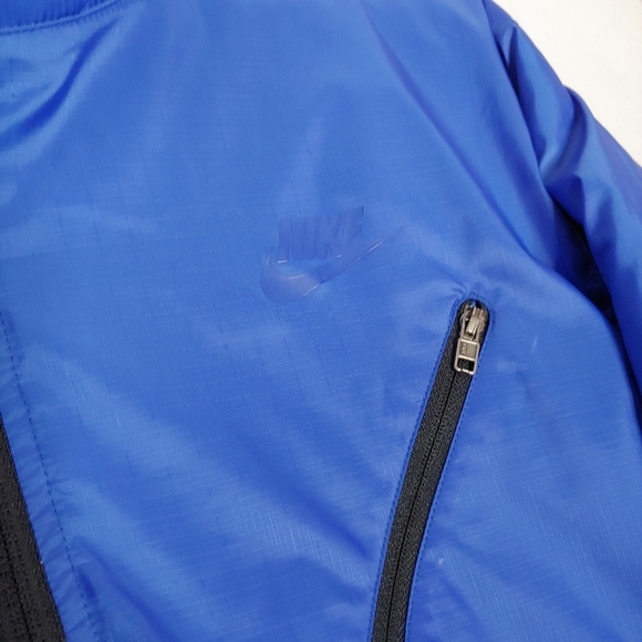 Nike Vintage Blue Black Down Filled Bomber Light Puffer Jacket M 8 10 Sample 06 - Picture 4 of 10